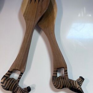 Carved Animal Spoon Set Wooden